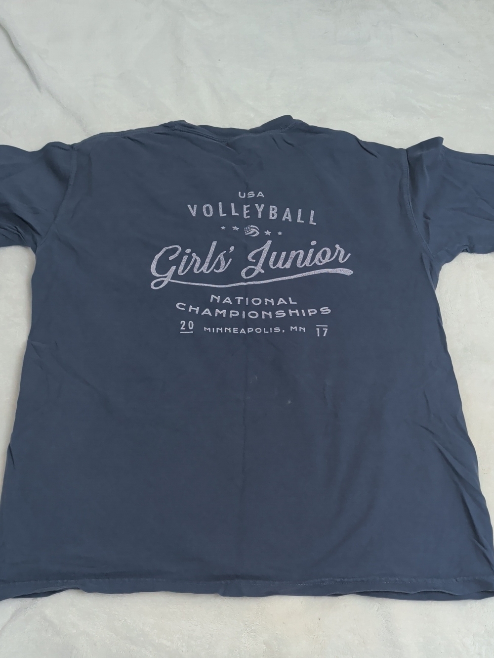 Girls' Junior Volleyball Graphic Tee - Navy